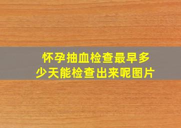 怀孕抽血检查最早多少天能检查出来呢图片