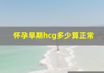 怀孕早期hcg多少算正常