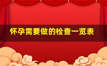 怀孕需要做的检查一览表