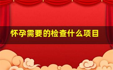 怀孕需要的检查什么项目