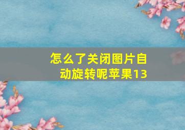 怎么了关闭图片自动旋转呢苹果13