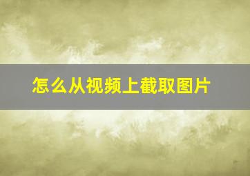 怎么从视频上截取图片