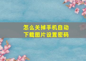 怎么关掉手机自动下载图片设置密码