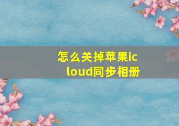 怎么关掉苹果icloud同步相册