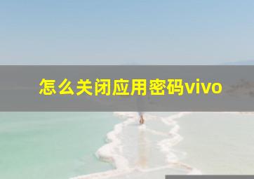 怎么关闭应用密码vivo