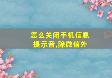 怎么关闭手机信息提示音,除微信外