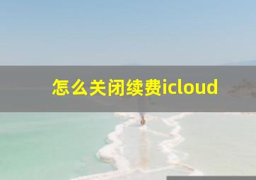 怎么关闭续费icloud