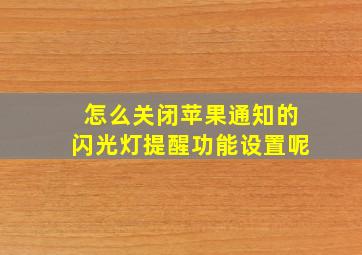 怎么关闭苹果通知的闪光灯提醒功能设置呢