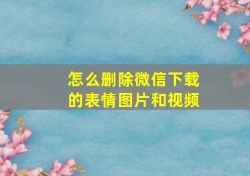 怎么删除微信下载的表情图片和视频