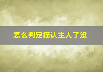 怎么判定猫认主人了没