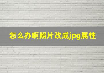 怎么办啊照片改成jpg属性