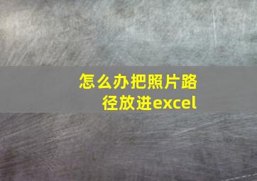 怎么办把照片路径放进excel