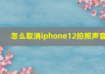 怎么取消iphone12拍照声音