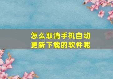 怎么取消手机自动更新下载的软件呢