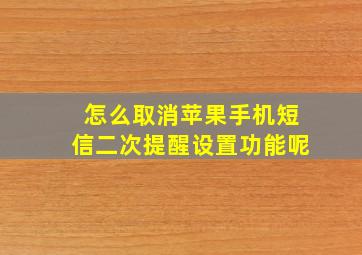 怎么取消苹果手机短信二次提醒设置功能呢