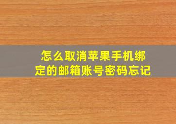 怎么取消苹果手机绑定的邮箱账号密码忘记