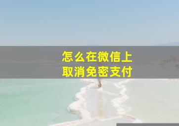 怎么在微信上取消免密支付