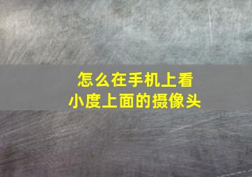 怎么在手机上看小度上面的摄像头