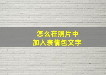 怎么在照片中加入表情包文字