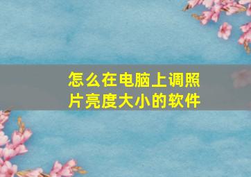 怎么在电脑上调照片亮度大小的软件