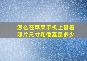 怎么在苹果手机上查看照片尺寸和像素是多少