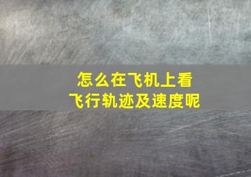 怎么在飞机上看飞行轨迹及速度呢