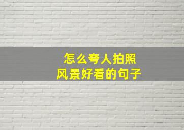 怎么夸人拍照风景好看的句子