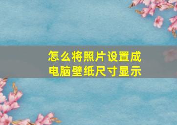 怎么将照片设置成电脑壁纸尺寸显示