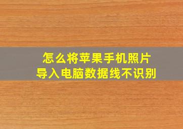 怎么将苹果手机照片导入电脑数据线不识别