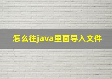 怎么往java里面导入文件