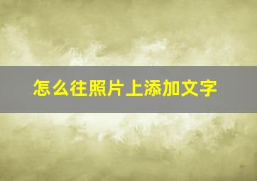 怎么往照片上添加文字