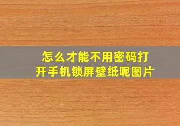 怎么才能不用密码打开手机锁屏壁纸呢图片