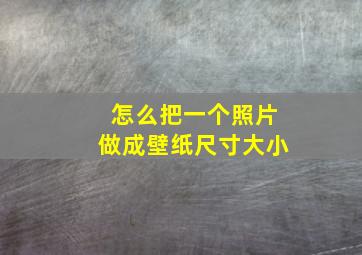 怎么把一个照片做成壁纸尺寸大小