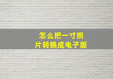 怎么把一寸照片转换成电子版