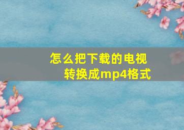 怎么把下载的电视转换成mp4格式