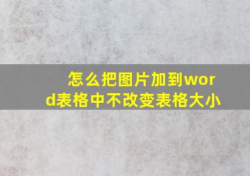 怎么把图片加到word表格中不改变表格大小