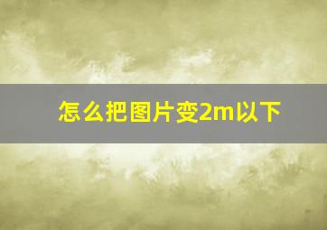 怎么把图片变2m以下