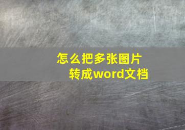 怎么把多张图片转成word文档