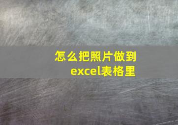 怎么把照片做到excel表格里