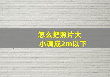 怎么把照片大小调成2m以下