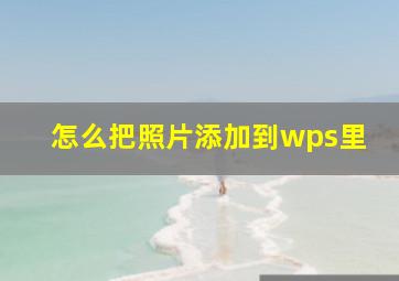 怎么把照片添加到wps里