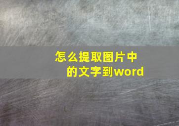 怎么提取图片中的文字到word