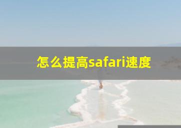 怎么提高safari速度