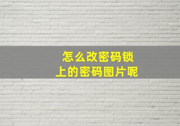 怎么改密码锁上的密码图片呢