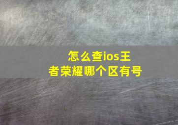 怎么查ios王者荣耀哪个区有号