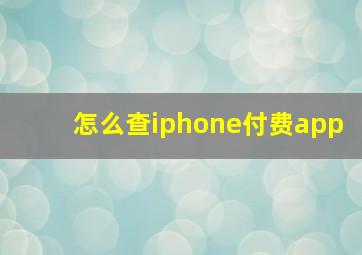 怎么查iphone付费app