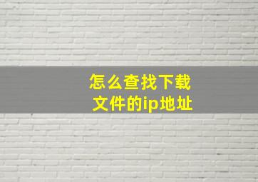 怎么查找下载文件的ip地址