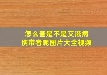 怎么查是不是艾滋病携带者呢图片大全视频