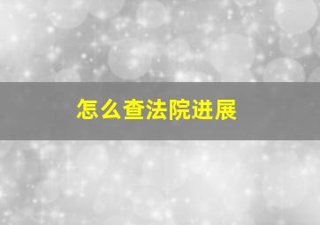 怎么查法院进展