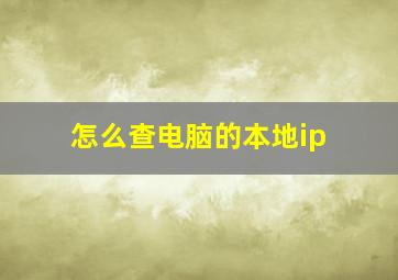 怎么查电脑的本地ip